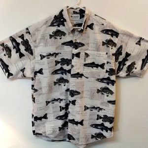 Columbia Sportswear Button Down Fish Shirt size L